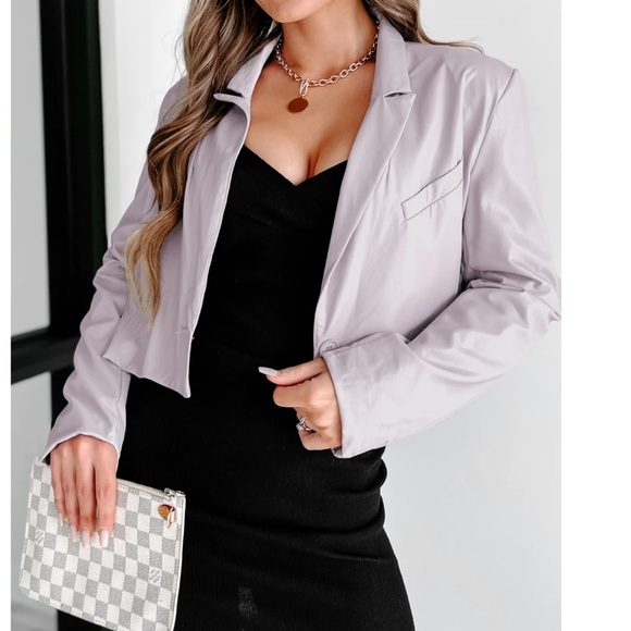 Faux Leather Crop Jacket - Picture 10 of 11